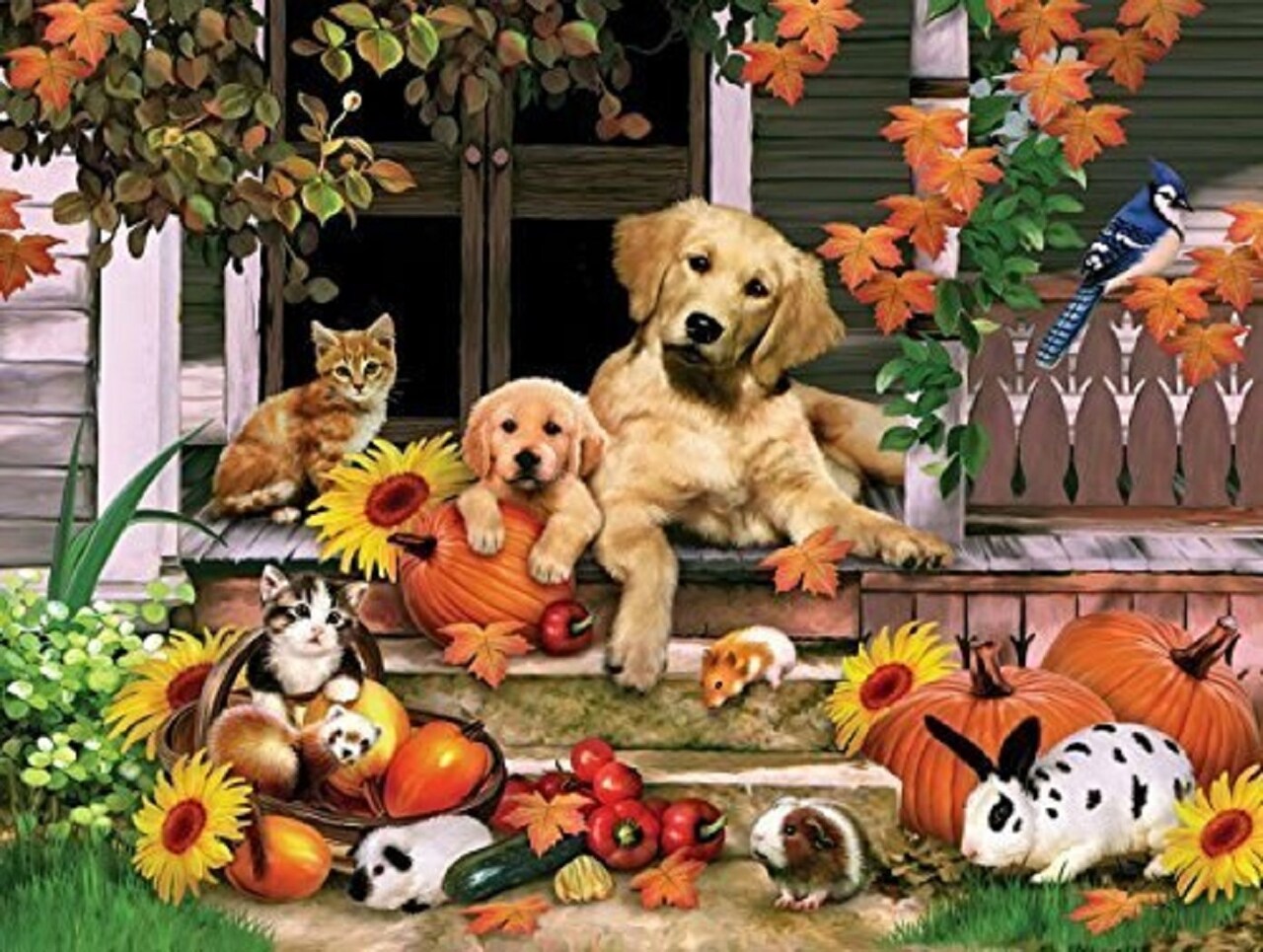 Sunsout Autumn on the Porch 300 pc Jigsaw Puzzle 59314